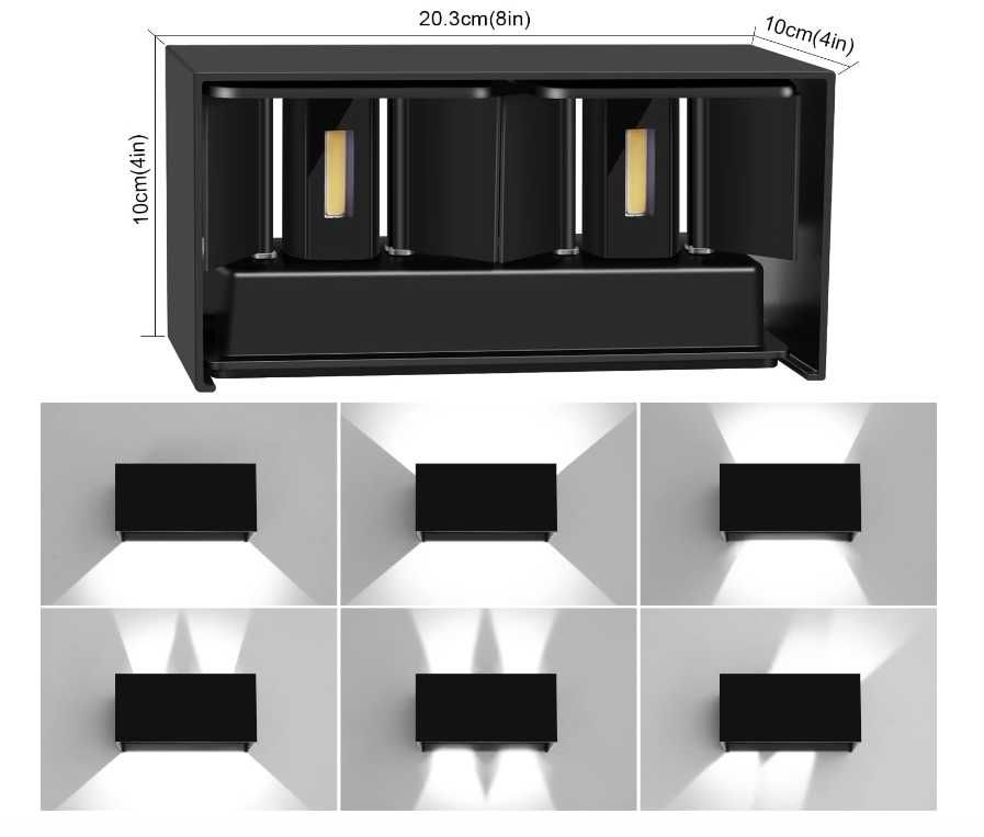 Kingwen zewnętrzna lampa ścienna, elewacyjna LED, 20W