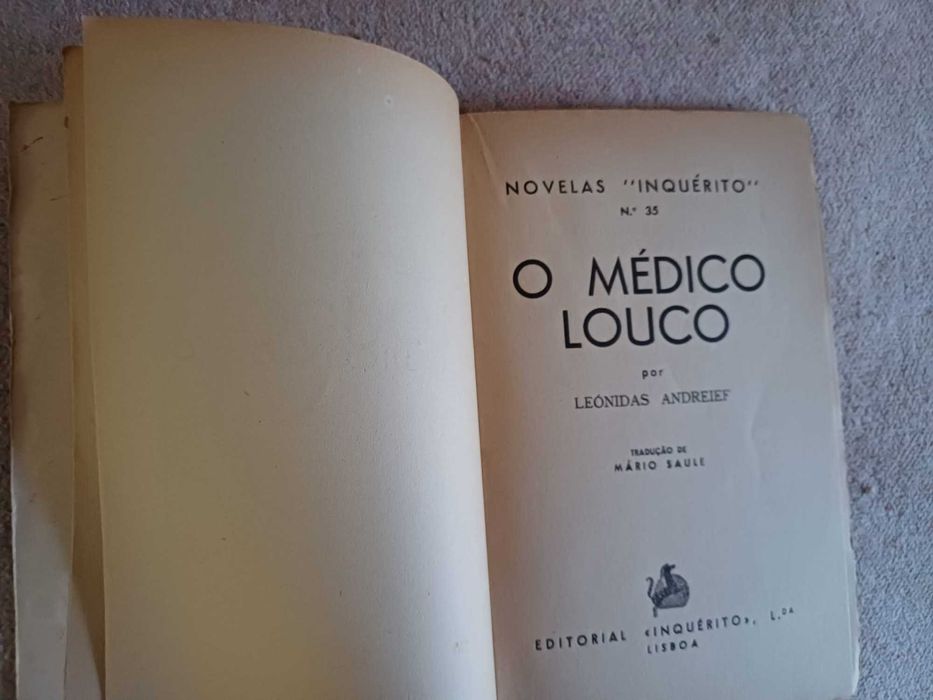 Livro - O médico louco, de Leónidas Andreief. Editorial Inquérito,1941