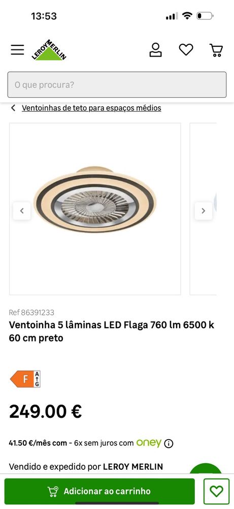 Candeeiros de teto com ventoinha