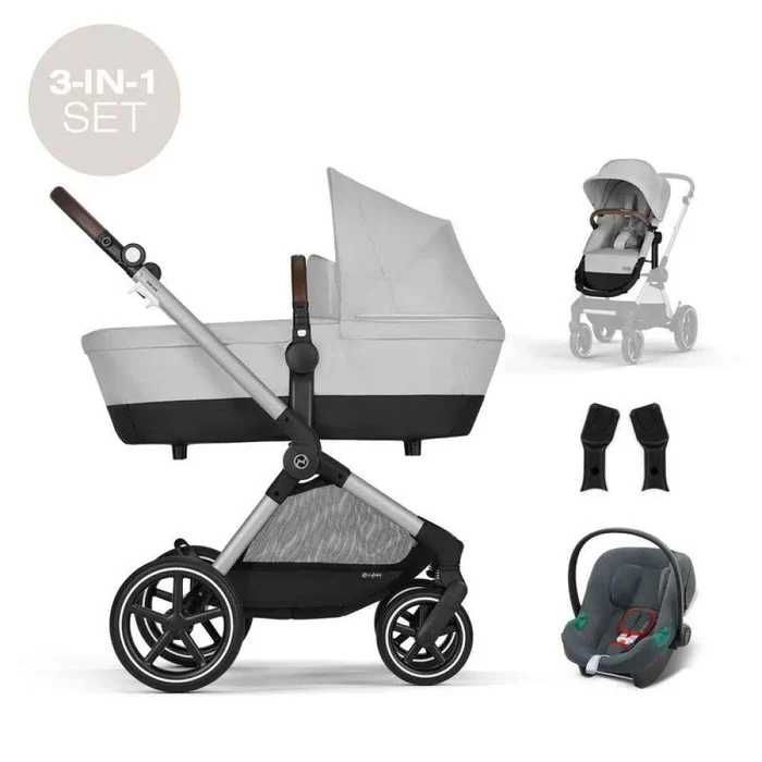 Carrinho de bebé Cybex 3 em 1 – EOS LUX + ATON B2
