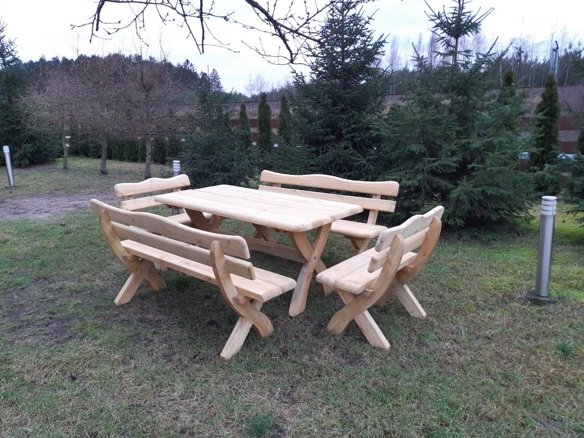 Zestaw ogrodowy. Meble ławka stół. Bardzo masywny. Transport
