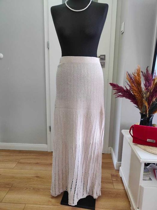 długa bawełniano lniana spódnica maxi Lindex XL