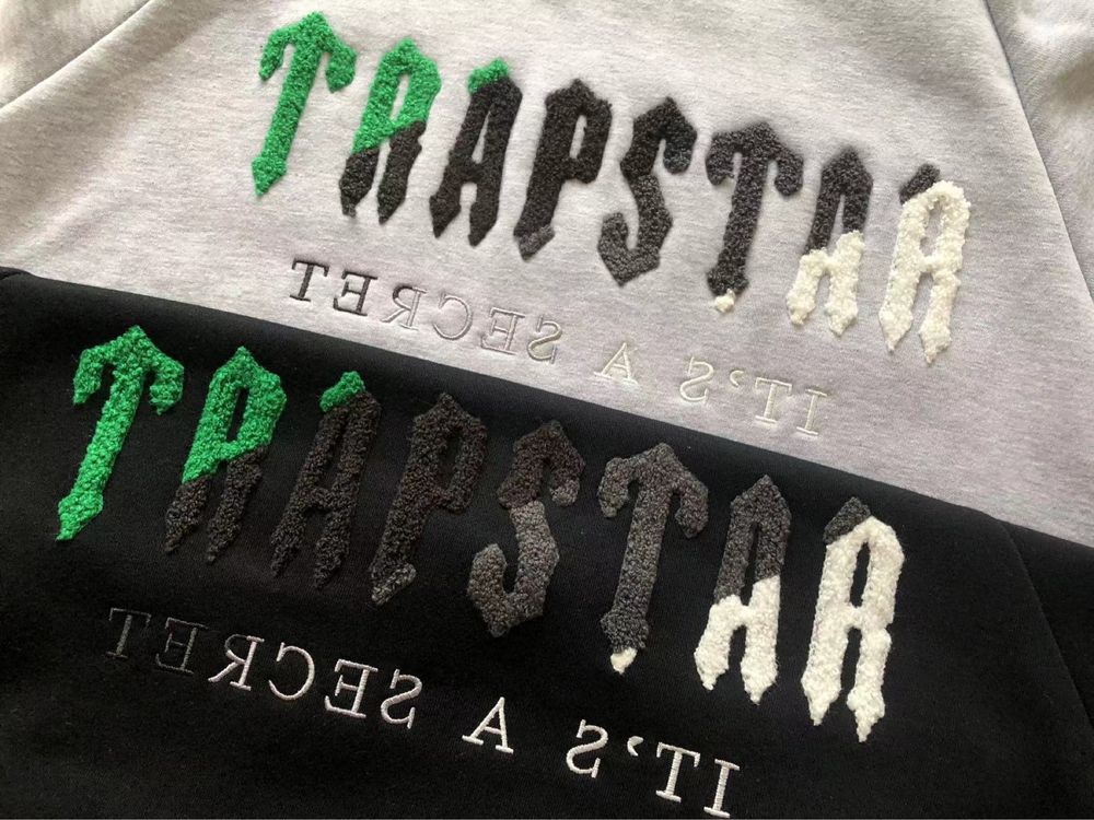 Dres Trapstar Bluza Z Kapturem i Dresy Czarne/Szare