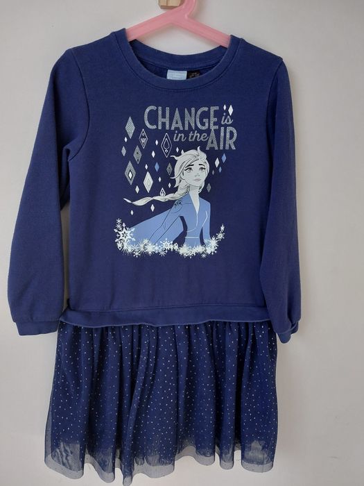 Sukienka tunika z tiulowym dołem kraina lodu rozmiar 122/128 Lupilu