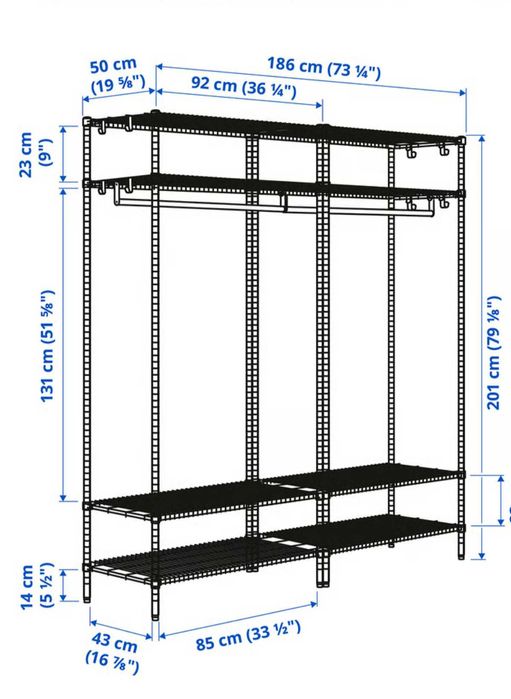 OMAR - Estante c/varão, galvanizado