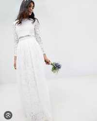 ASOS Grace Koronkowa suknia ślubna 42 z długimi rękawami ślub