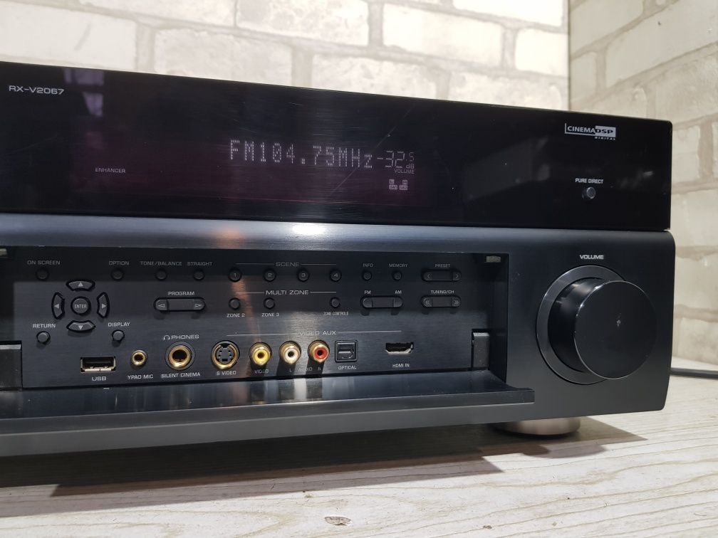 9.2 AV ресивер YAMAHA RX-V2067, 130 Вт на кан,HDMI, USB, LAN, б/у