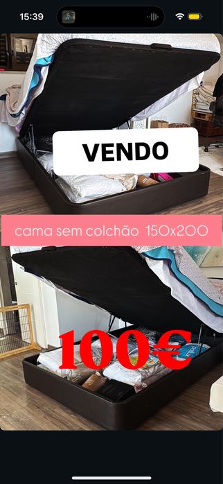 Cama sommier sem colchao 150x200
