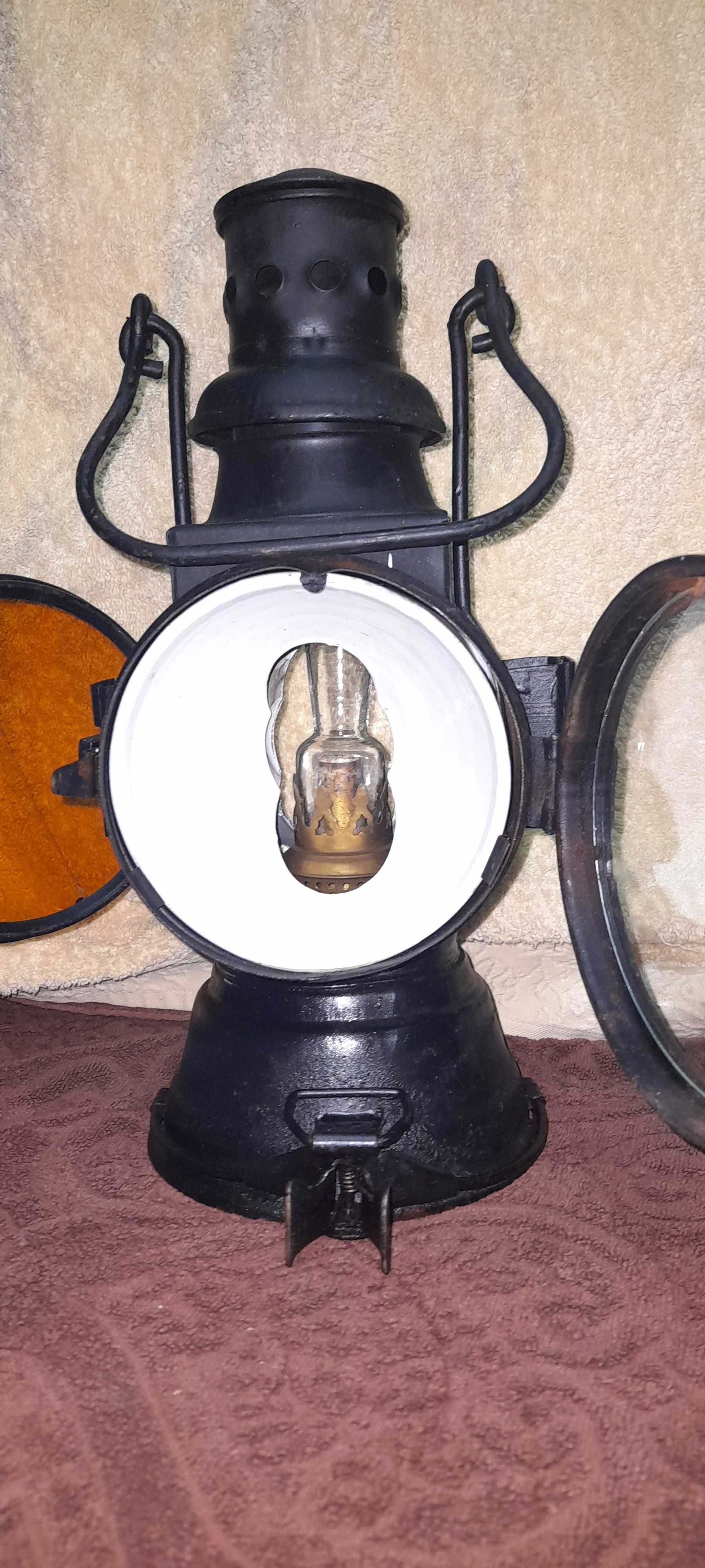 lampa kolejowa - oryginalnie zachowana - kompletna - SPRAWNA