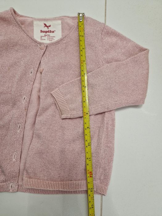 Sweterek 86/92 elegancki rozowy bawełna