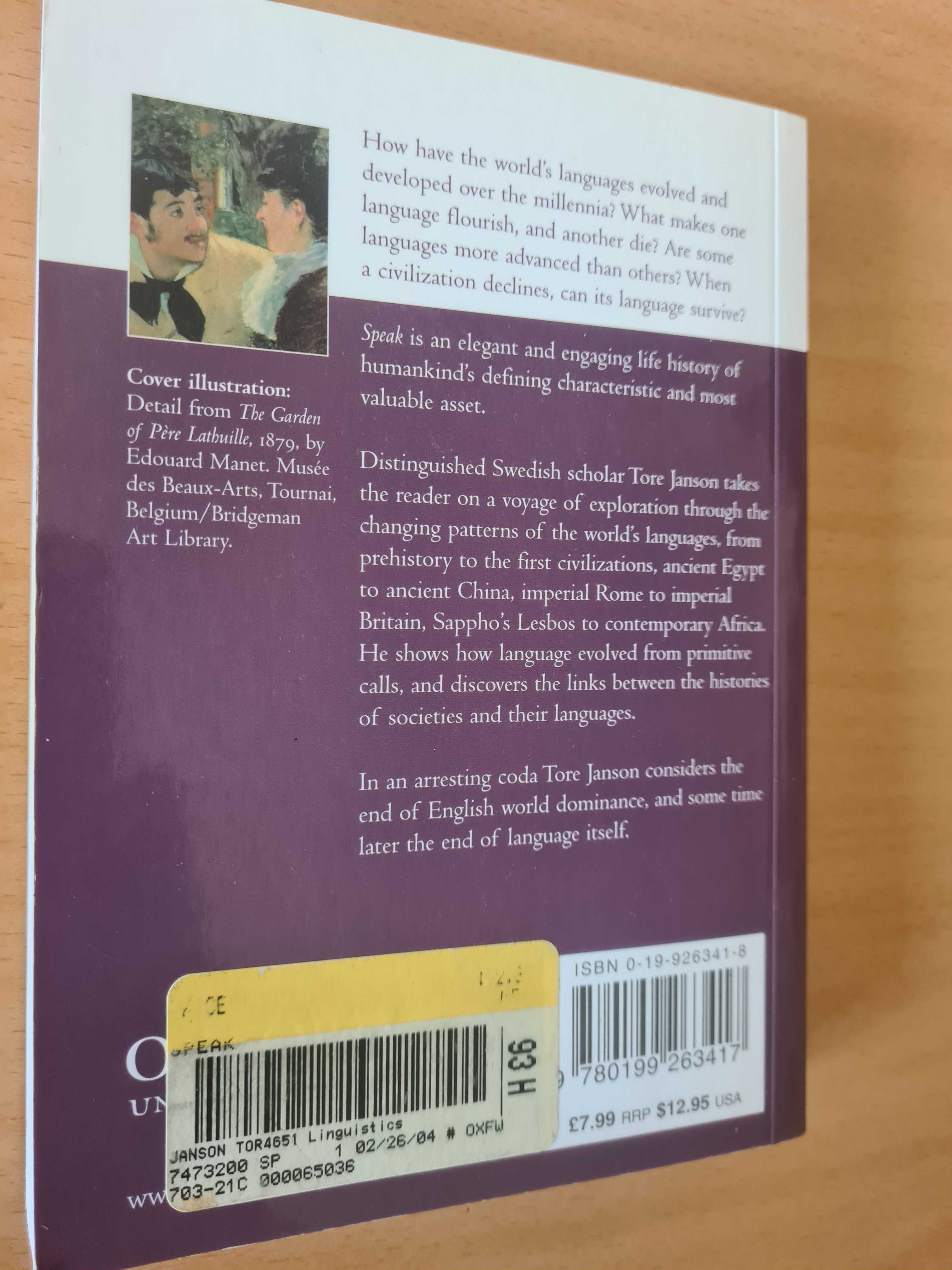 Livro "Speak: A Short History of Languages" de Tore Janson