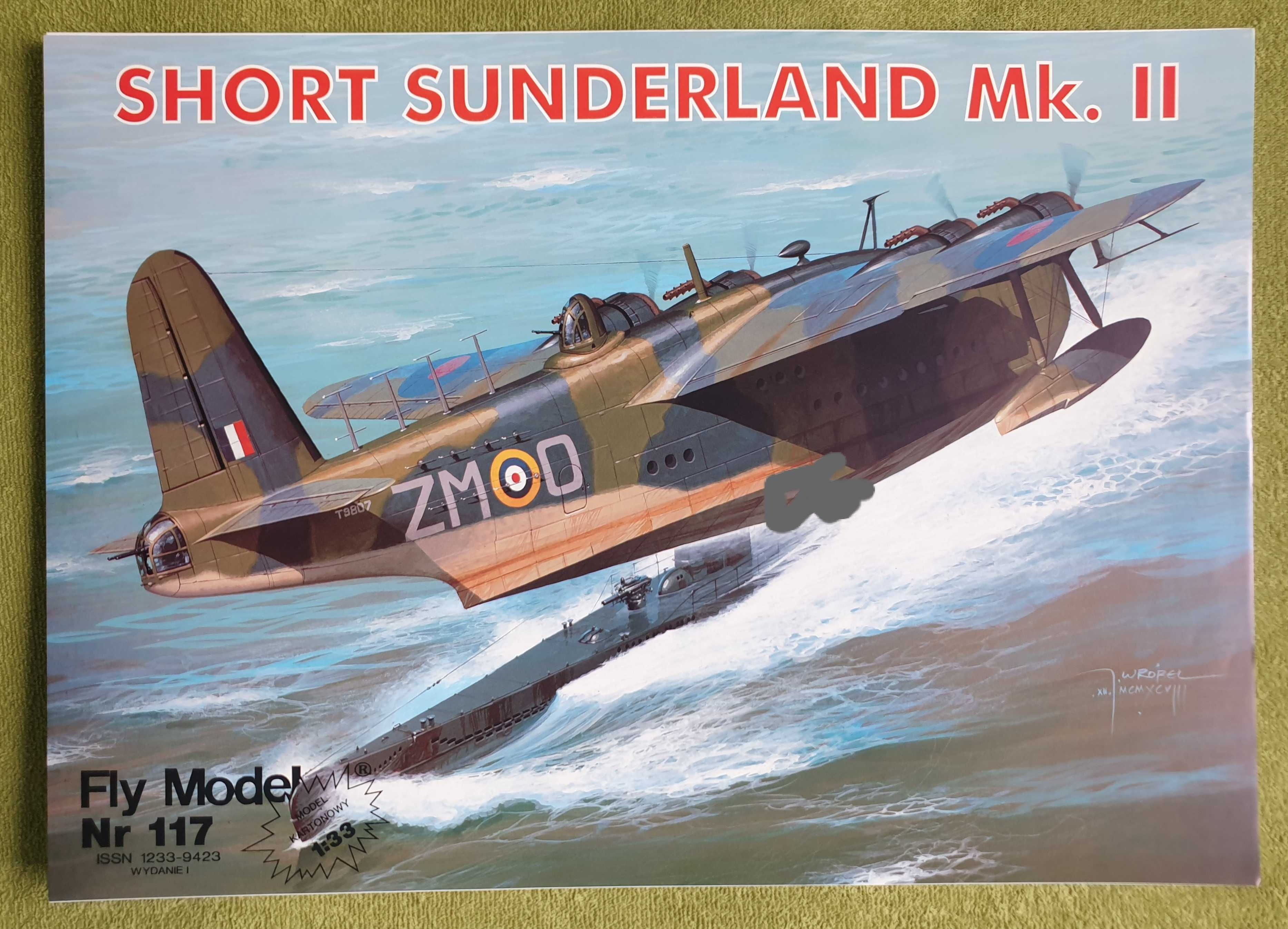 SHORT SUNDERLAND MkII Fly Model kartonowy nr 117 samolot łódź latająca