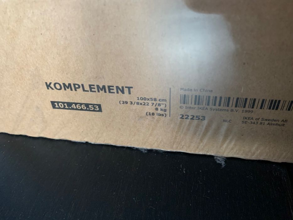 2 x Półka szklana, czarnobrąz 100x58 cm KOMPLEMENT Ikea
