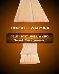 Deska elewacyjna, Boazeria 14x121 SOFT LINE Świerk Skandynawski