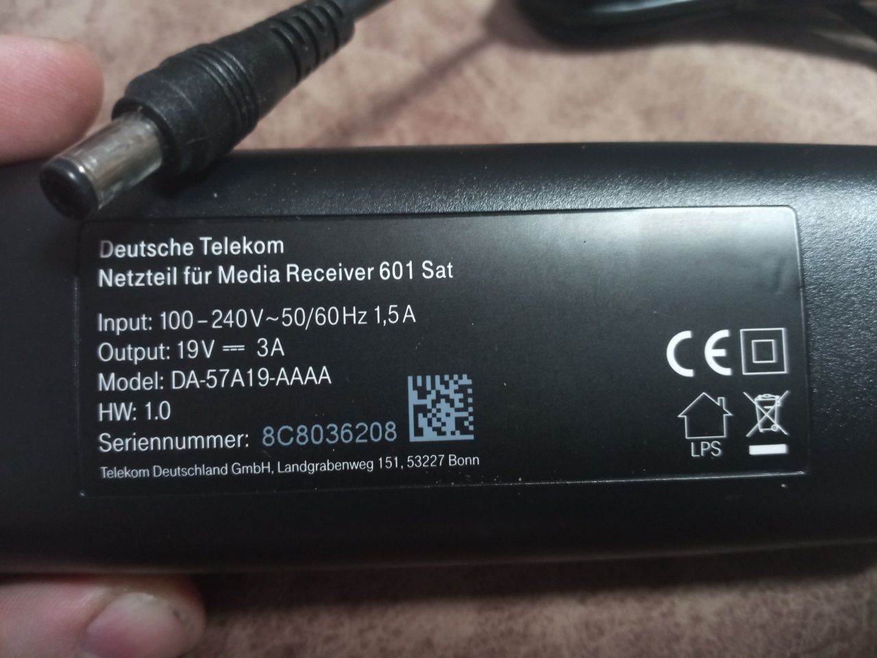 10 шт Блок питания Deutsche Telekom адаптер живлення 19В 19V 3А 57W
