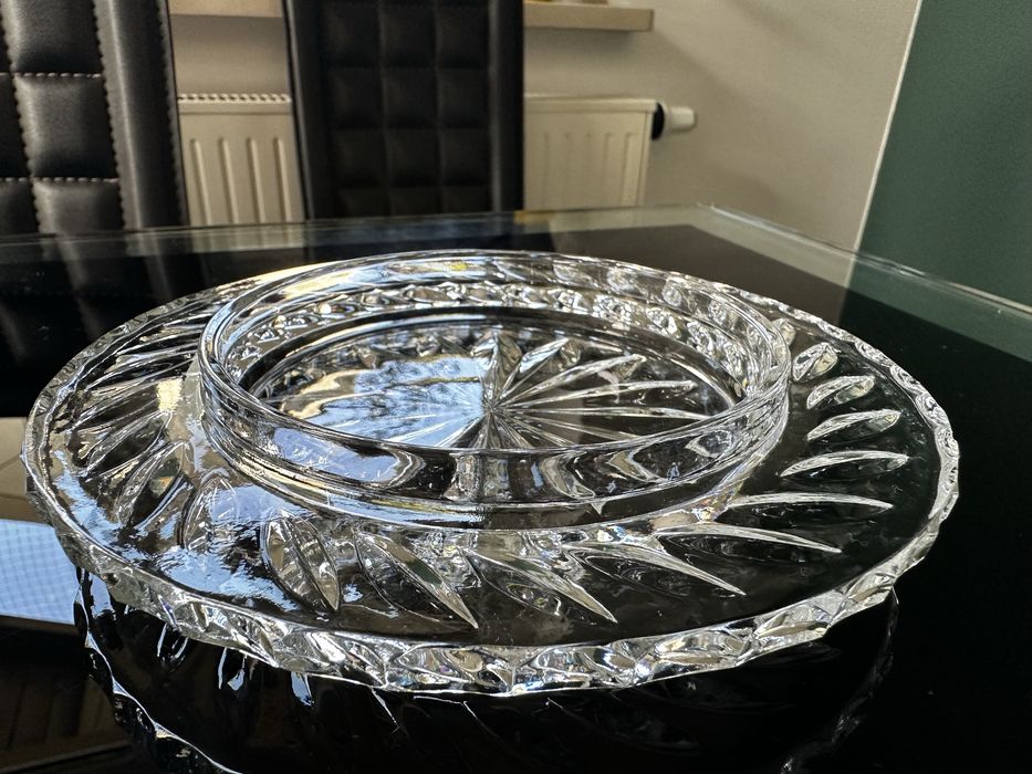 Maselniczka / maselnica kryształowa dół PRL Vintage - stan idealny