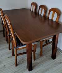 Stół rozkładany + 6 krzeseł (zestaw)