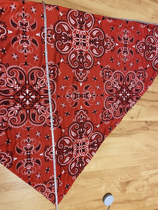 Czerwona chusta szal ponczo poncho narzutka dwustronna wzorek