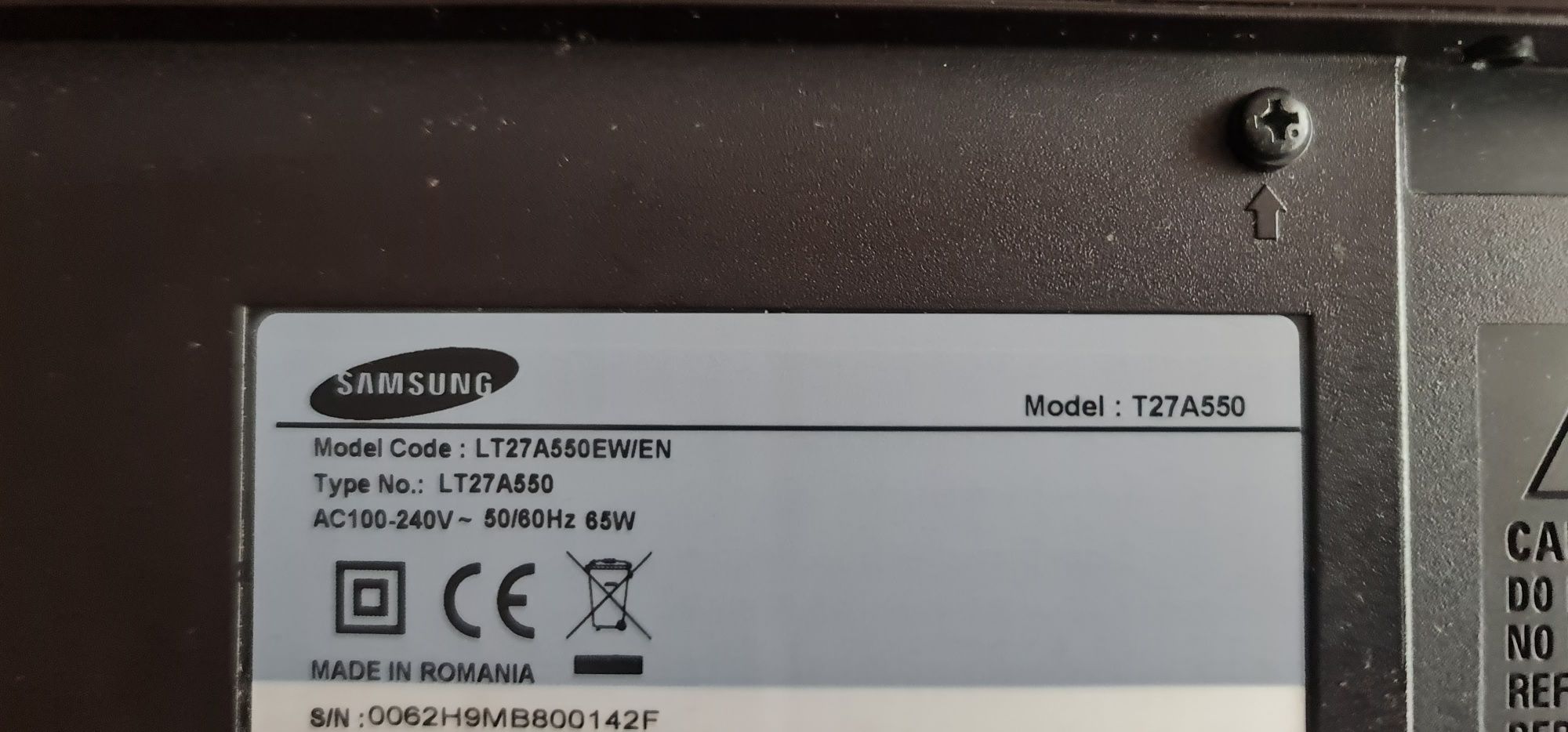 Monitor Samsung LT27A550EW/EN 27 cali, do wymiany matryca lub na częśc