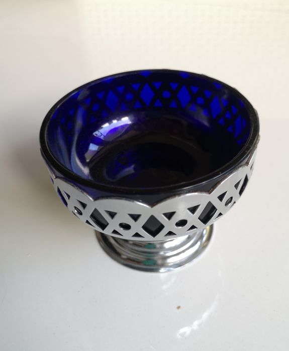 cukiernica kobaltowy wkład vintage PRL