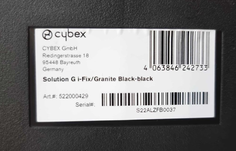 Fotelik Cybex Solution G i-Fix 15-50kg 100-150 cm Granite Black isofix
