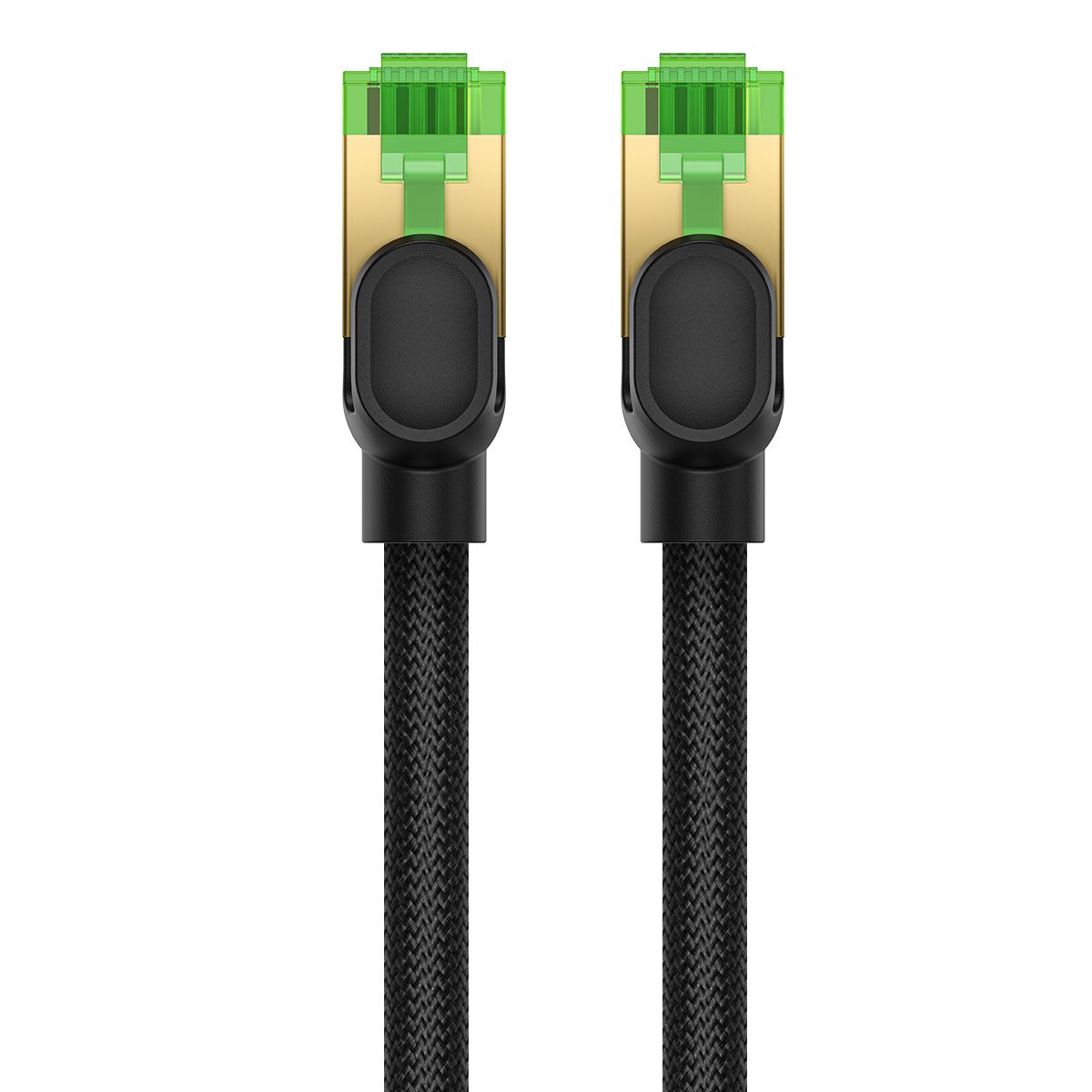 szybki kabel sieciowy lan rj45 cat.8 40gbps plecionka 1m czarny