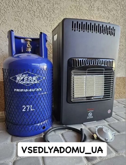 Газовий інфрачервоний обігрівач + балон 27 л, з редуктором та шлангом.