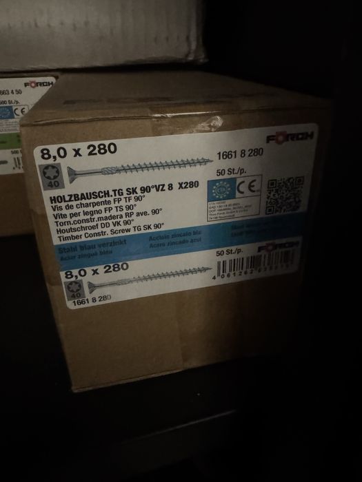 Sprzedam wkręty ciesielskie 8x280 50szt FORCH OCYNK