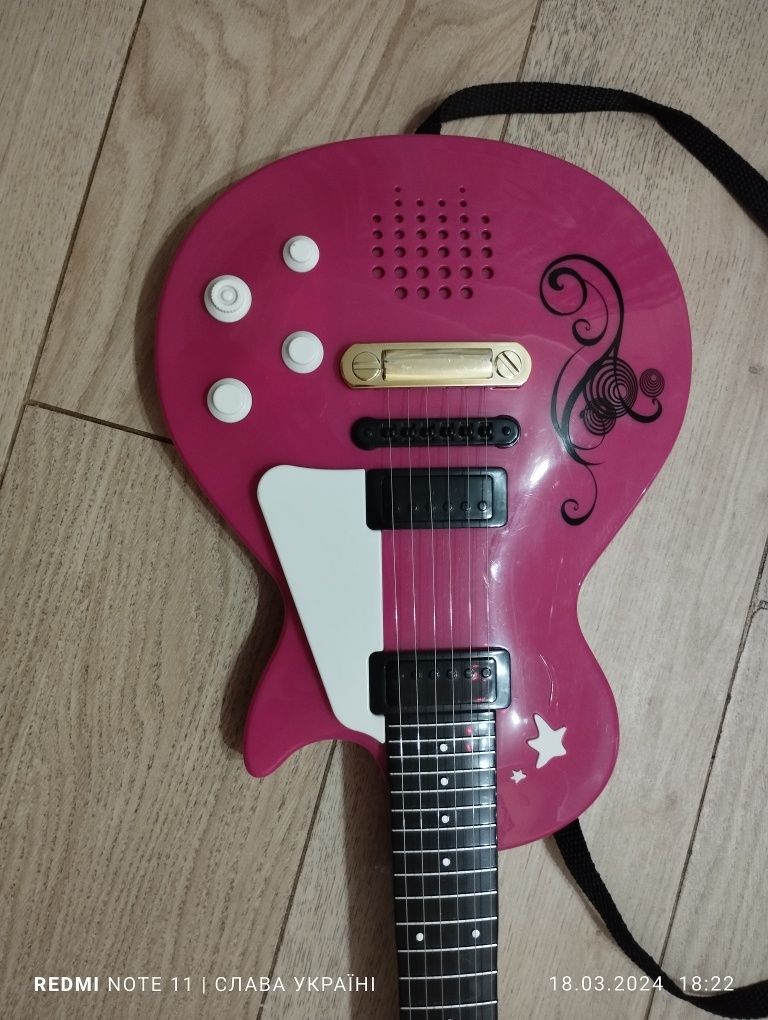 Рок електро гітара дитяча рожева для дівчинки музична