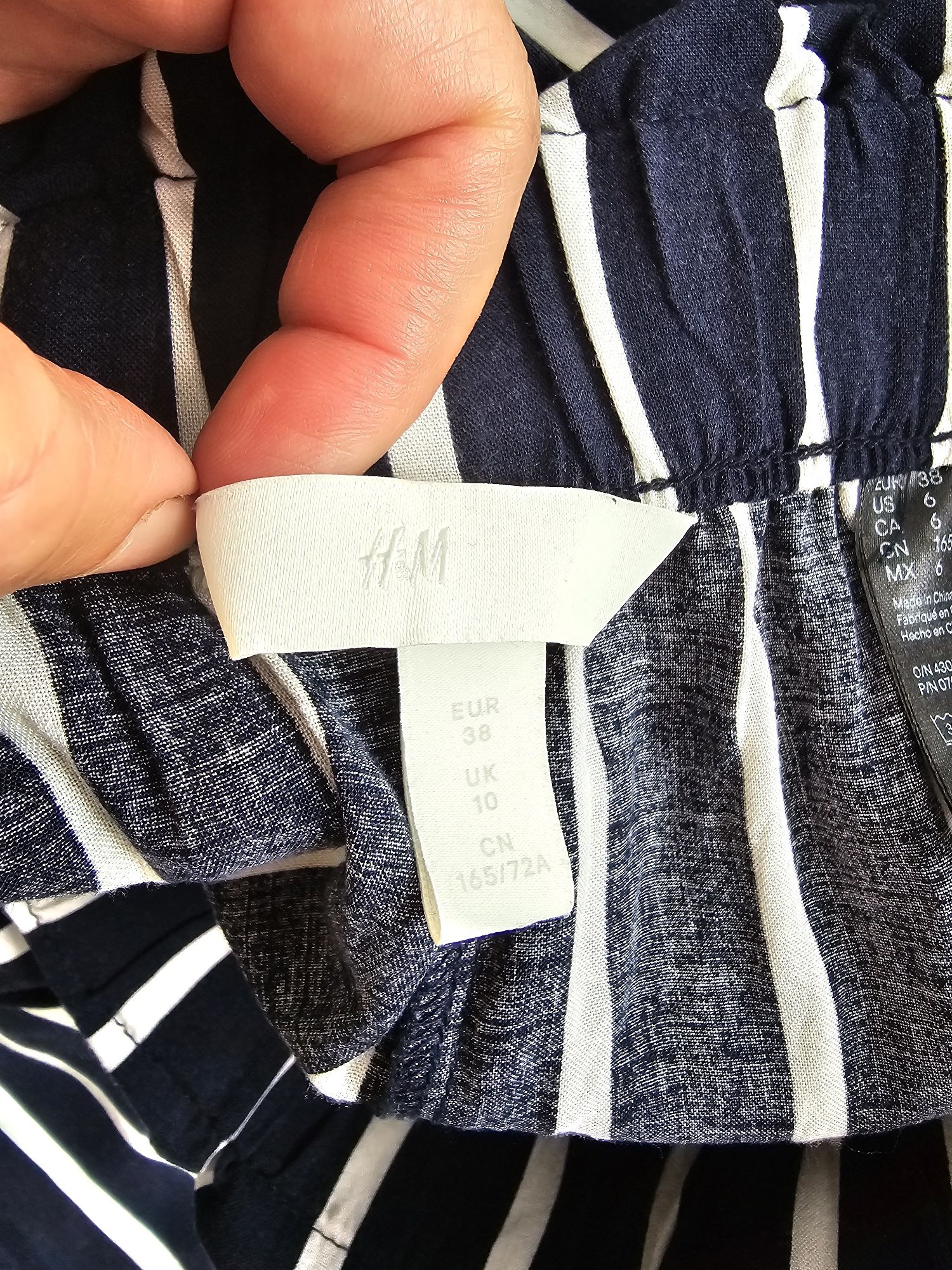 Spodnie damskie h&m szerokie nogawki  paski rozmiar 38 M