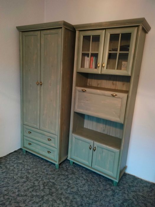 Zestaw mebli Retro Black red white rtv szafa komoda