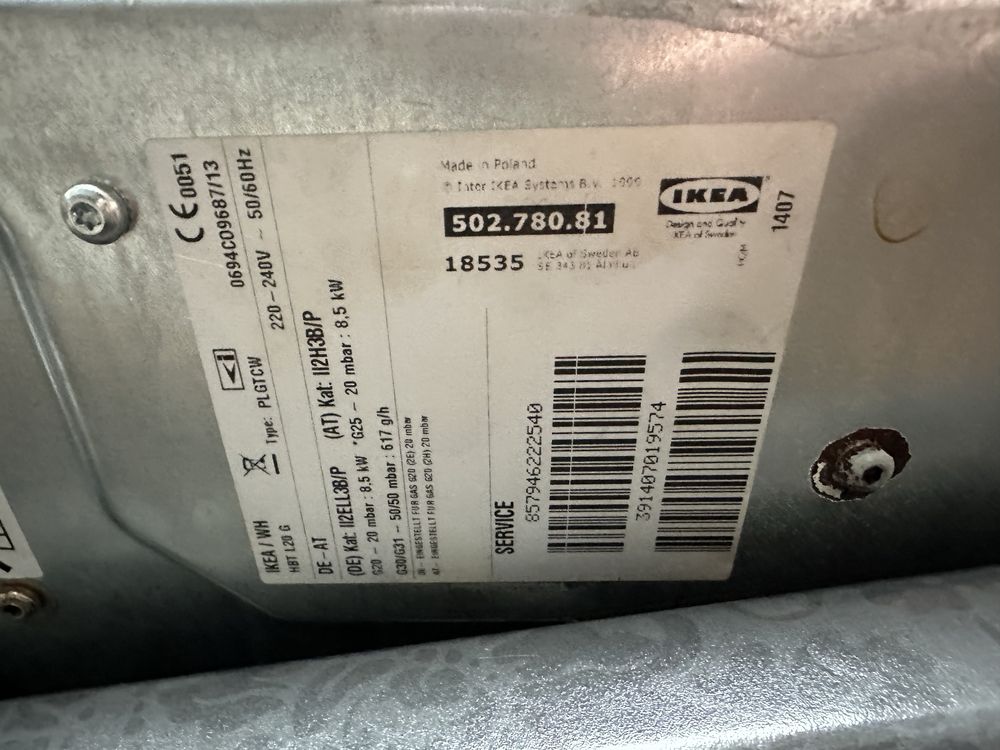 Płyta gazowa kuchnia gazowa kuchenka na gaz butla do zabudowy Ikea