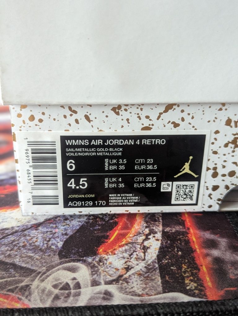 Nike Air Jordan 4 Metalic Gold 36,5