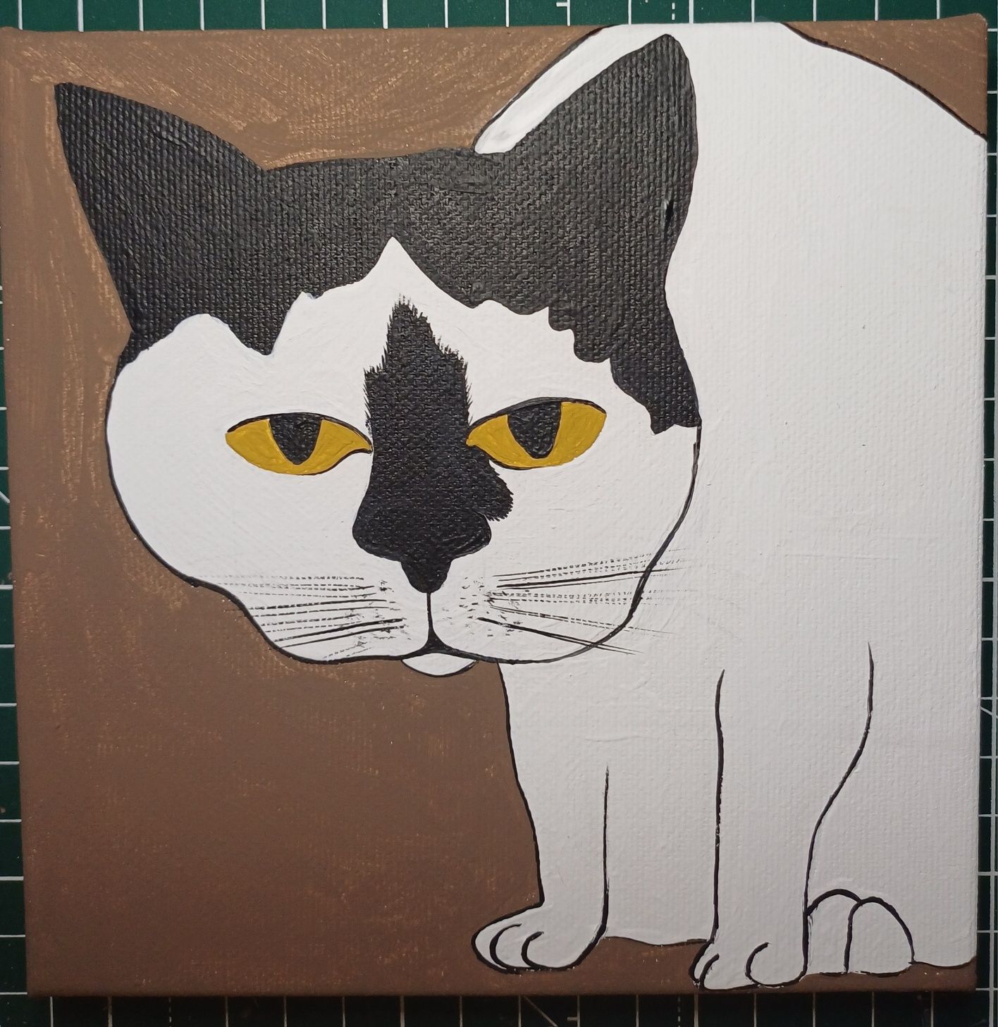 Сутулий кіт картина акрил малюнок котик