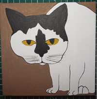 Сутулий кіт картина акрил малюнок котик