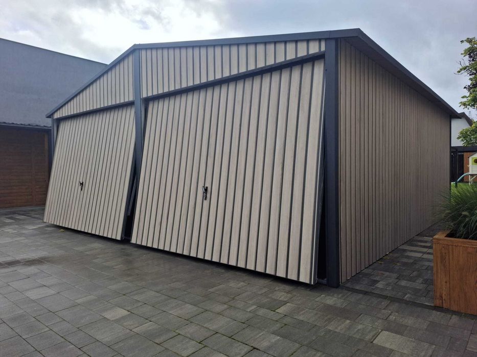 Garaż Premium Drewnopodobny Dąb Sonoma – Lamele, Montaż Gratis Dostawa