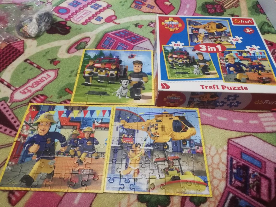 Puzzle strażak Sam 3 w 1 opakowaniu 3+