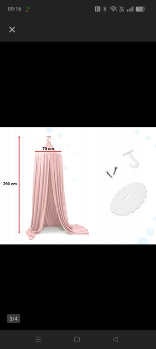 Baldachim pudrowy róż