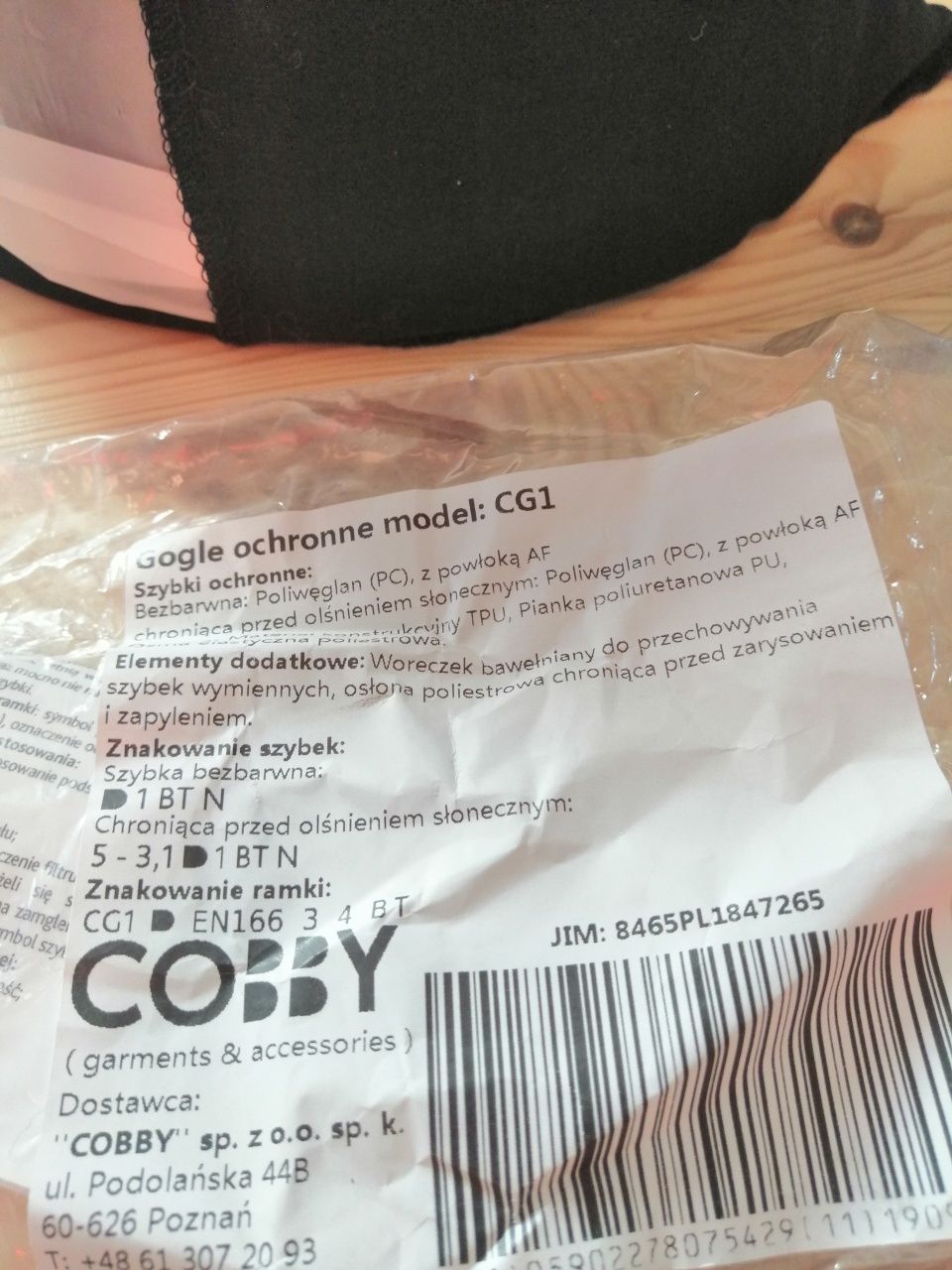 Gogle ochronne cg1 nowe