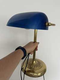 Lampa biurkowa retro niebieski klosz