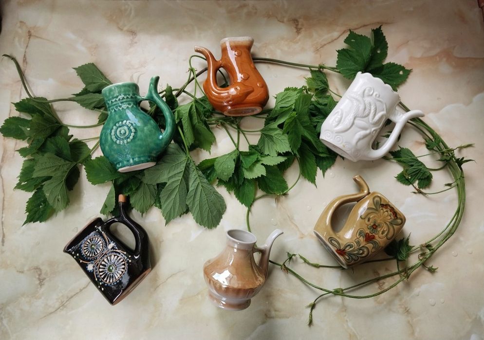 Набор питейников поилочки из курортных зон с минеральными водами глина