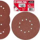 10 szt PAPIER ŚCIERNY KRĄŻEK DO ŻYRAFY 225mm P40 Ścian Sufitów Na rzep