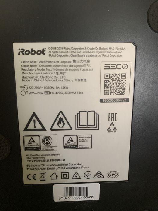 Станція Clean Base для iRobot Roomba s9+