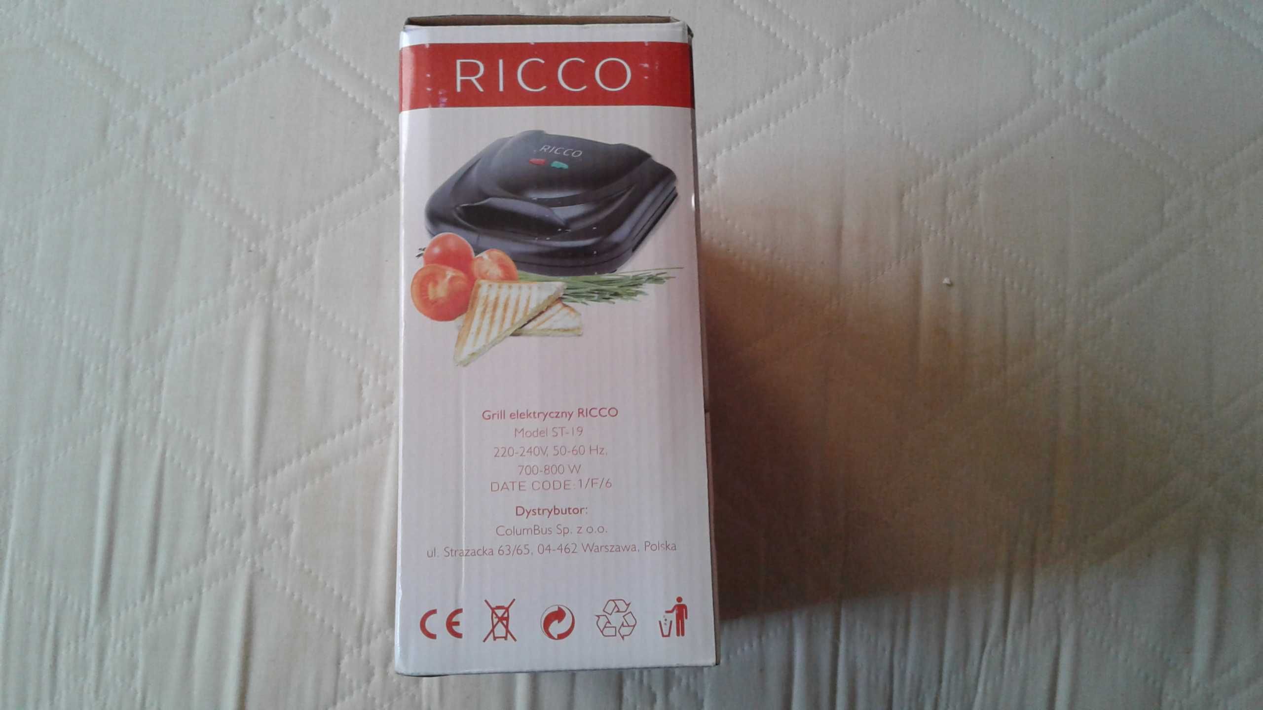 Grill Elektryczny RICCO model ST-19, 700-800W NOWY