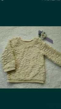 Теплый нарядный свитер, кофточка на девочку 1-2 г.