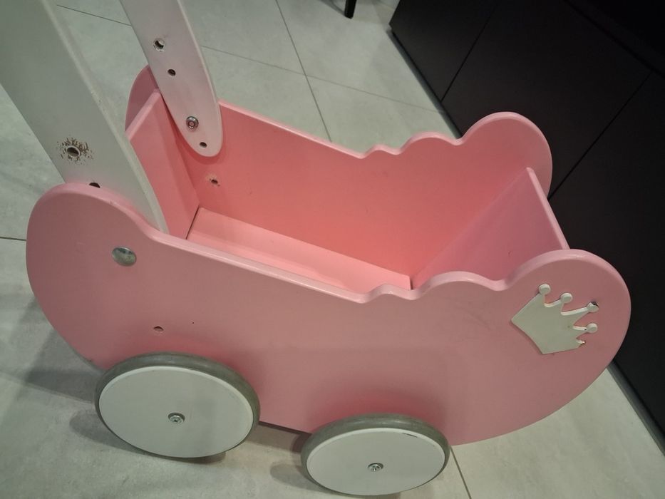 Wózek dla lalek, drewniany