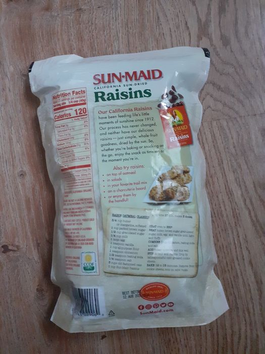 Rodzynki organiczne ze słonecznej Kaliforni, 900g.