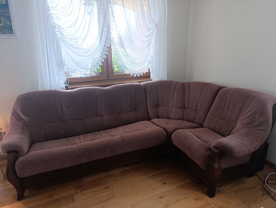 Okazja Narożnik dębowy kanapa rozkładany