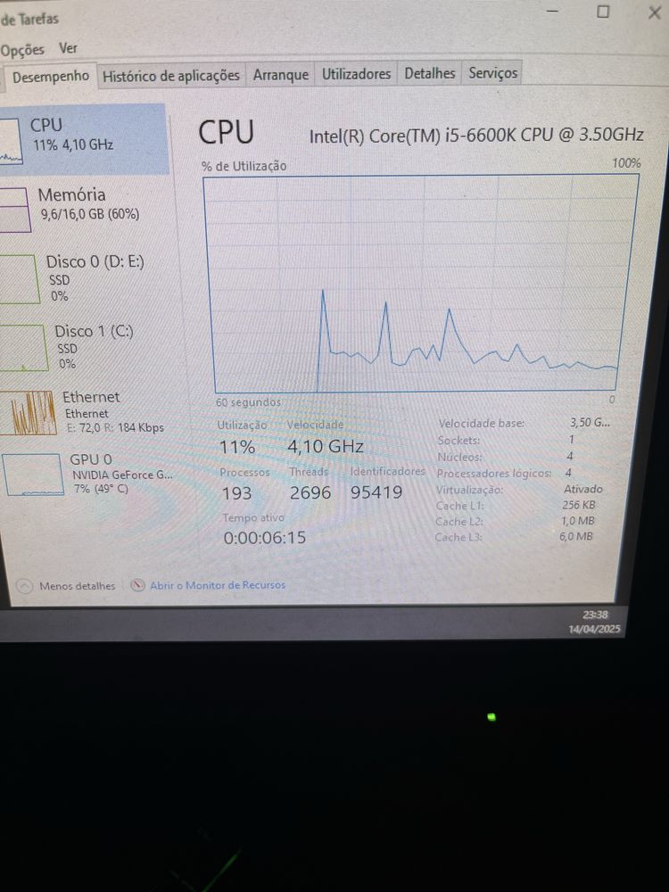 Processador Intel 6600K usado em excelente estado.
