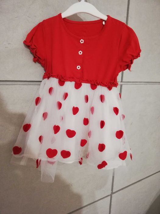 No name tiulowa sukienka serca 98cm 2-3 lata